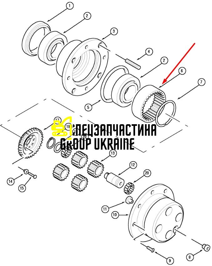 06914449 (134299) Шестерня корончатая New Holland, Carraro Z60 M3