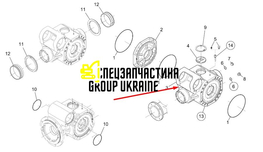 71475285 (212.01.018.01) Корпус моста New Holland, Dana Spicer