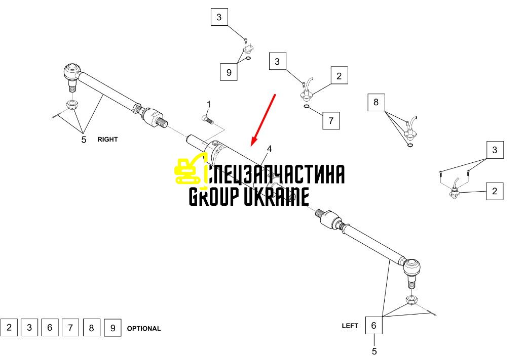 71491226 Цилиндр рулевой в сборе New Holland