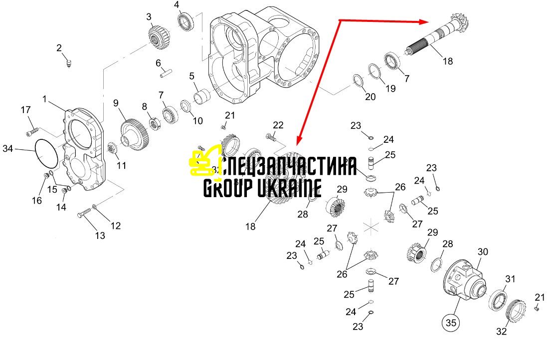 71491233 (1167207, 71482589) Главная (коническая) пара New Holland, Dana Spicer