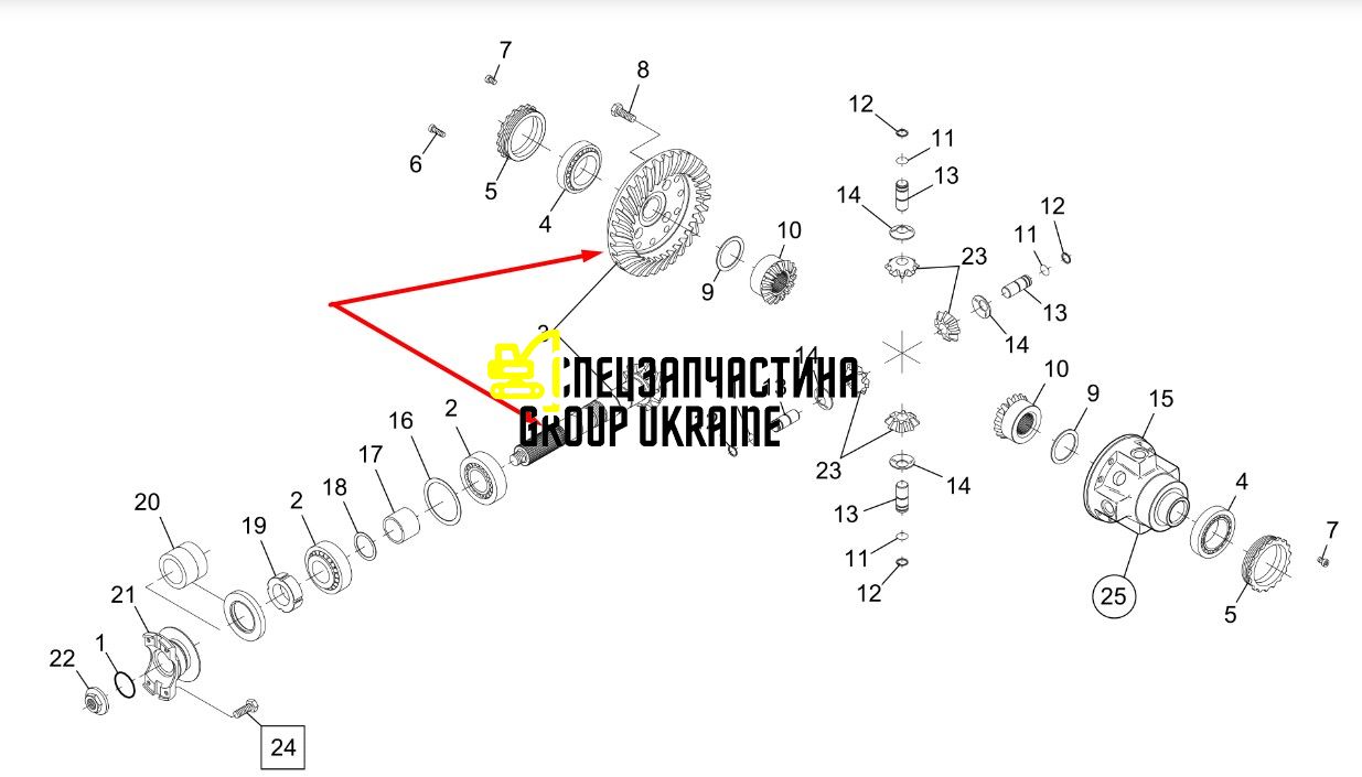 76086013 (112.04.500.52) Главная (коническая) пара New Holland, Dana Spicer 9/34T