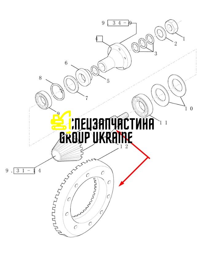 84021828 (98-046566) Главная (коническая) пара New Holland, Dana Spicer