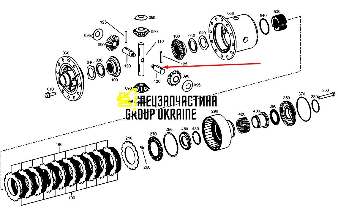 364-4401 (84353926, 4481316039) Ось дифференциала Caterpillar 938