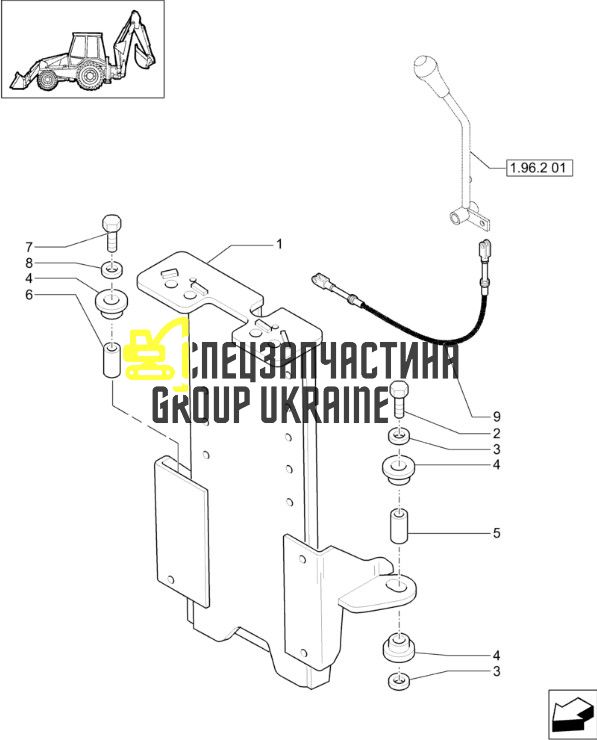 85805409 Трос управления аутригера New Holland B110, B115