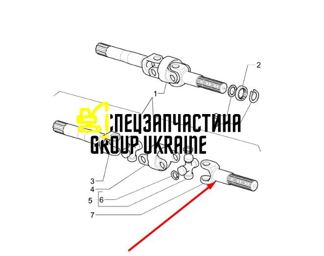 85805997 (048685, RI-661970, 87306929) Полуось короткая New Holland, Carraro