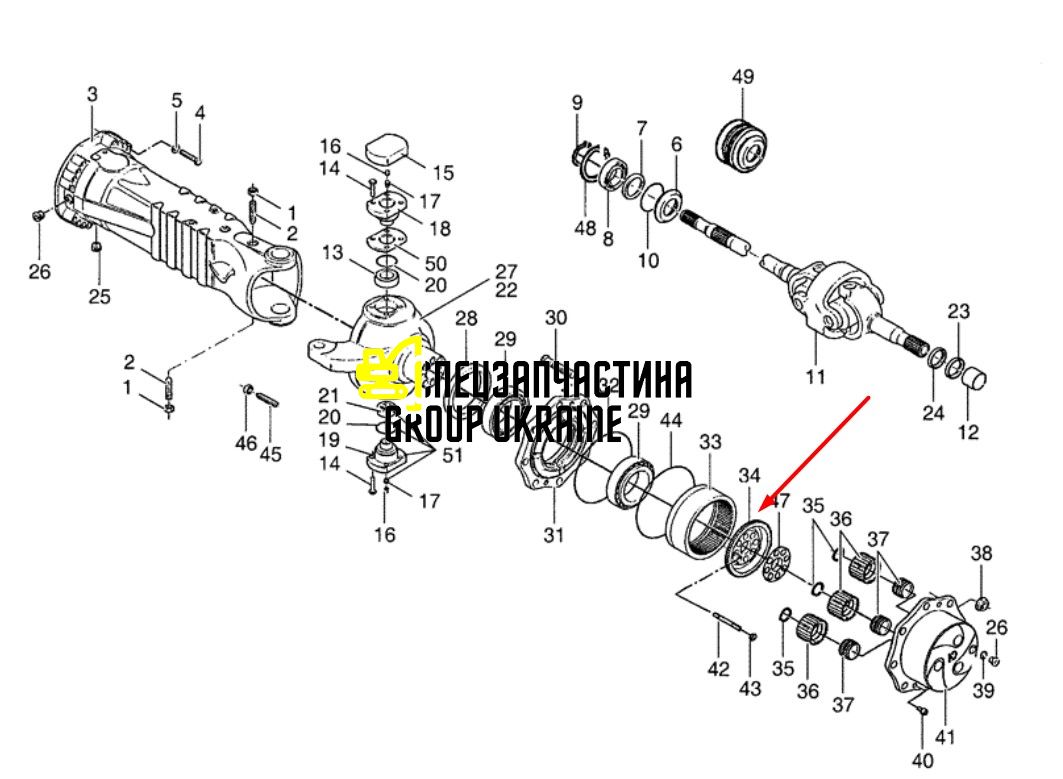 Фланцевая опора редуктора New Holland, DANA SPICER 85806980
