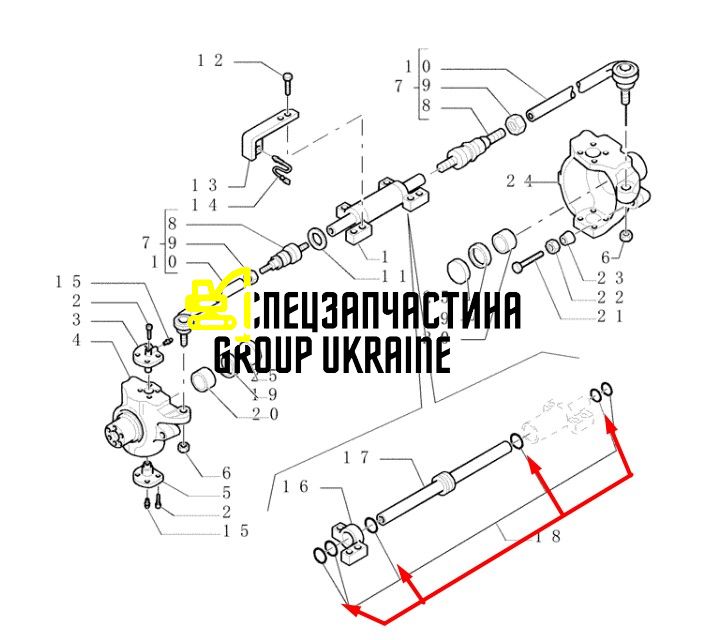 85807985 (280-7013, CA0049080, VPR7264, 049080) Ремкомплект гидроцилиндра рулевого New Holland, Carraro