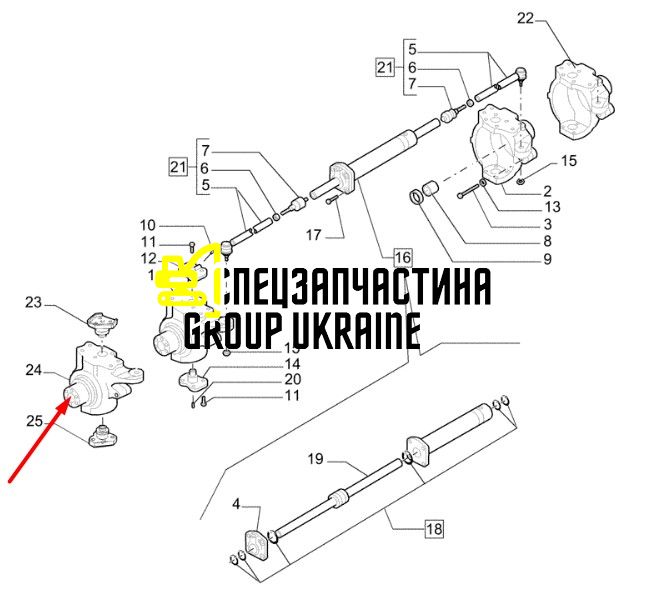 85827740 (149147) Поворотный кулак New Holland, Carraro