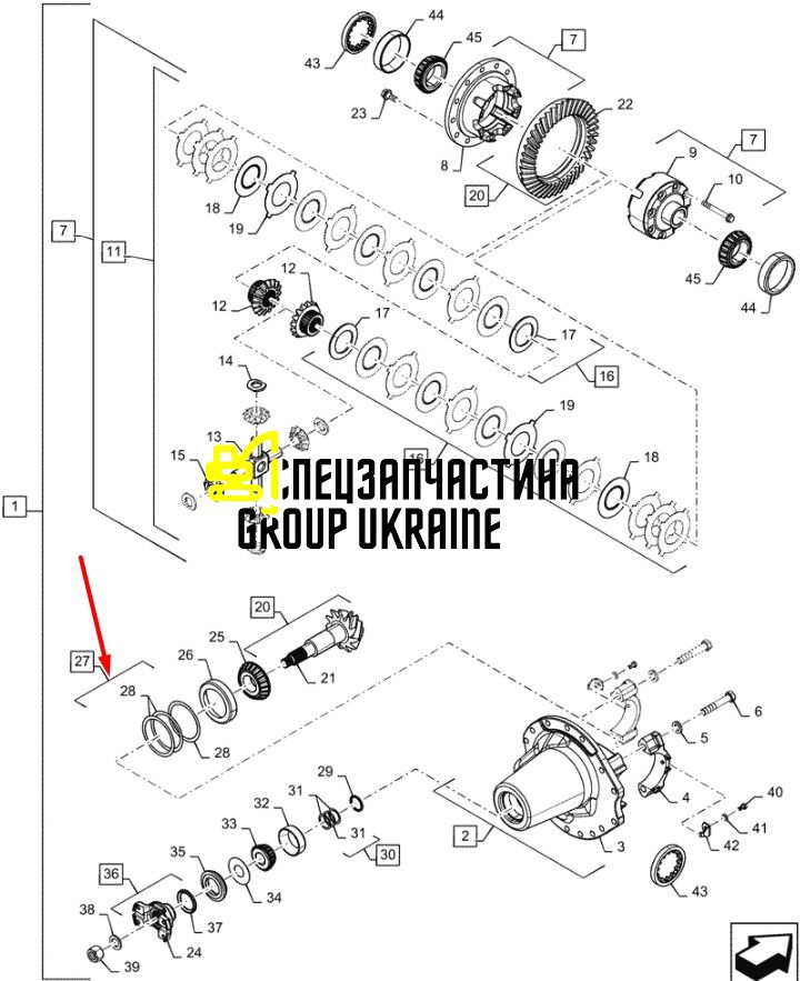 87324518 (070KV121X) Комплект шайб дифференциала MX New Holland, Dana Spicer