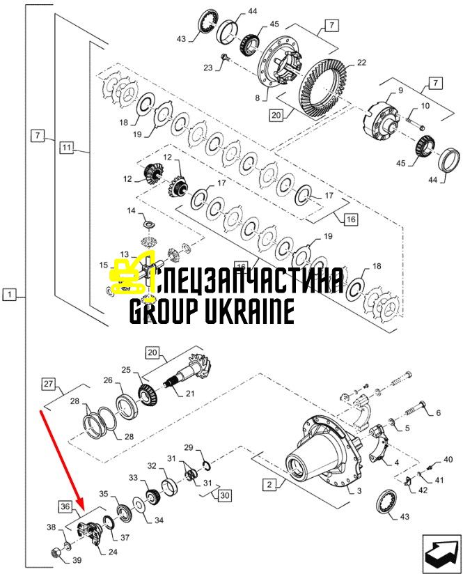 87324528 (070UE137X, 070UE138R) Фланец New Holland, Dana Spicer Mag.290, MX310, T8040