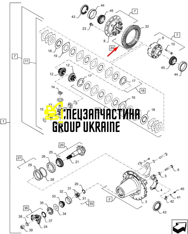 87324538 (070ga123X) Главная (коническая) пара New Holland, Dana Spicer T8040-50/Mag.310