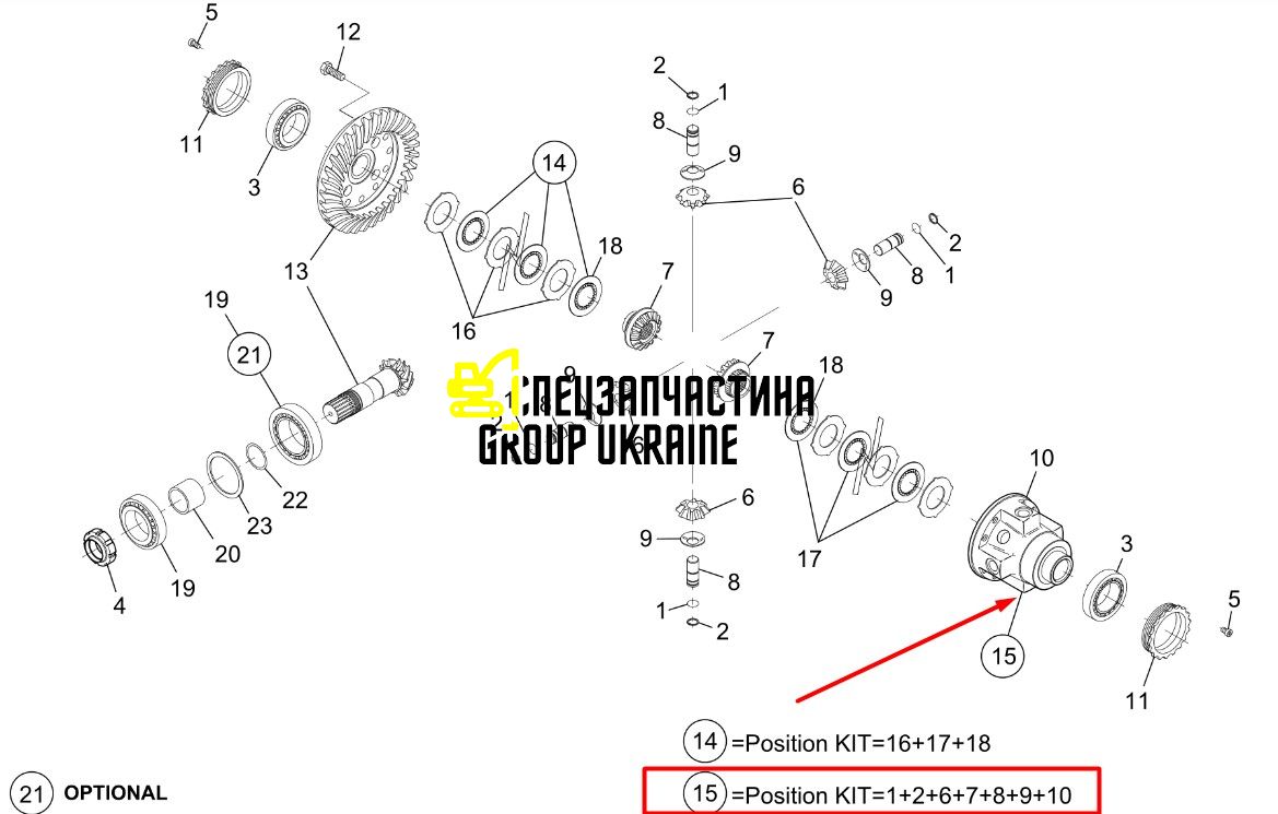 87541816 (562481, 705645, 563151) Дифференциалв сборе New Holland, DANA Spicer