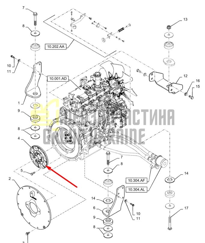 87670983 Гибкая муфта экскаватора New Holland, Case