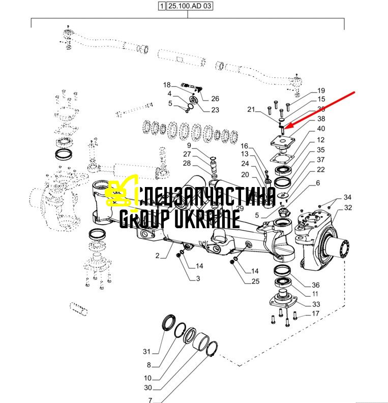 87674609 (770.06.044.01) Шток датчика угла поворота New Holland, DANA Spicer CL5 Mag340