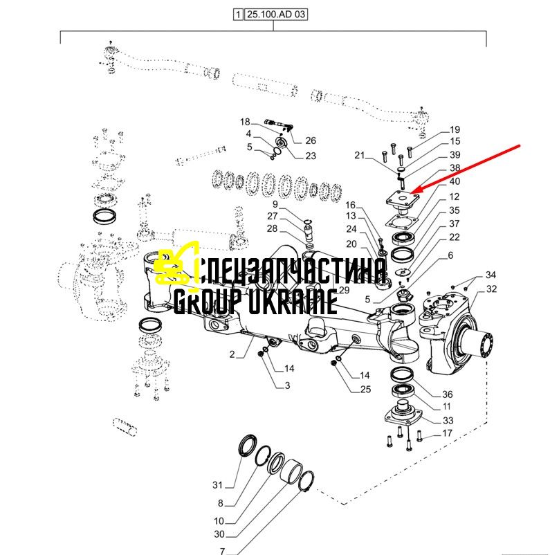 87674610 (770.06.043.01) Шкворень верхний New Holland, DANA Spicer T8.390/Mag.340
