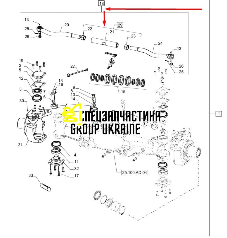 87674614 (770.24.701.01) Тяга рулевая в сборе New Holland, Dana Spicer