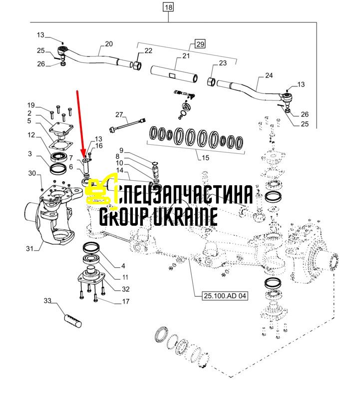87674623 (770.24.007.01) Палец гидроцилиндра New Holland, Dana Spicer Mag.310