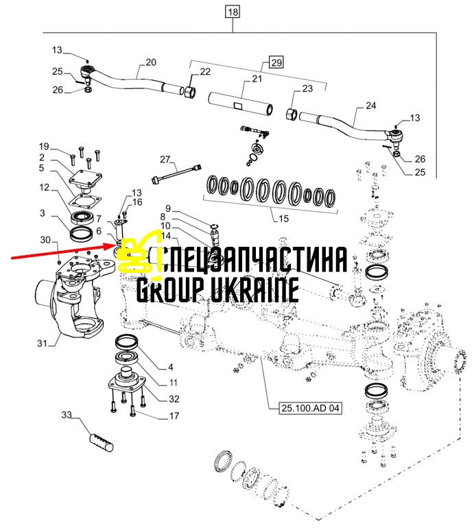 87674624 (87026499, 87554192) Втулка распорная г/цилиндра New Holland, Dana Spicer