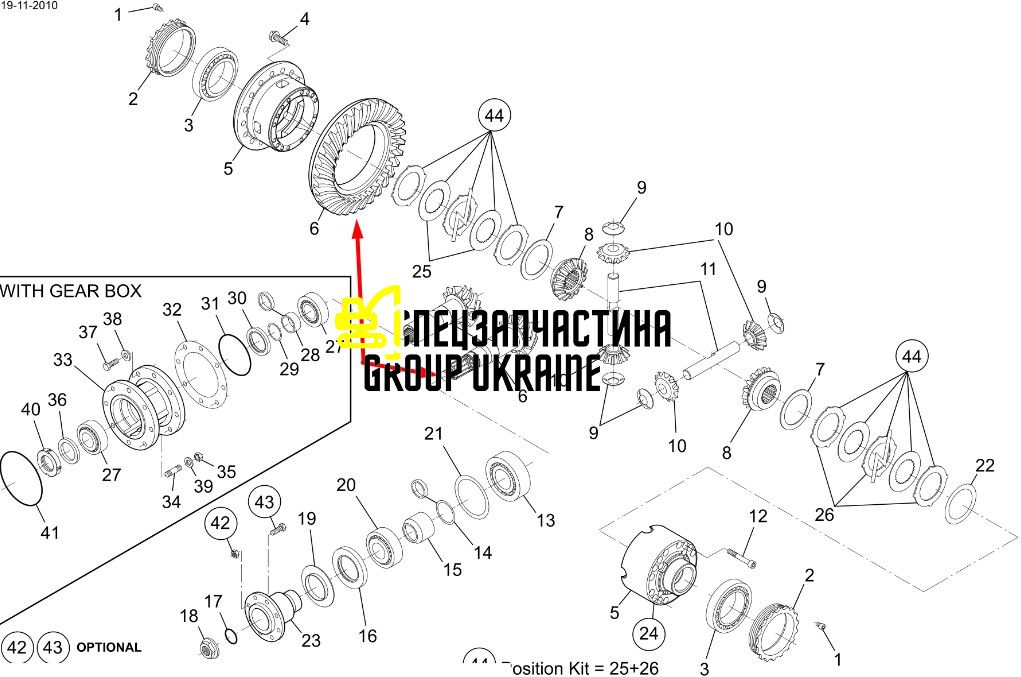 87701504 Главная (коническая) пара New Holland, Dana Spicer