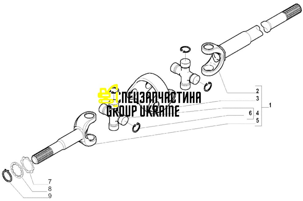 87710167 (149582, 6194913M91, 11716630, CA0149582, 852-04-0152) Полуось в сборе New Holland, Carraro