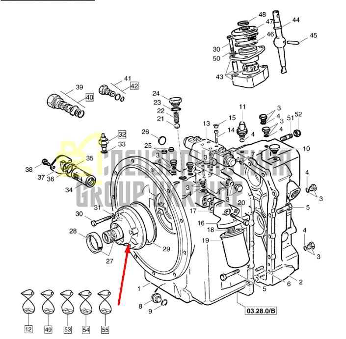 9968311 (6194134M91) Масляный насос КПП для New Holland B110