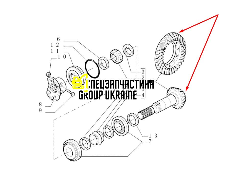 9968925 (065493, 0.900.0667.7) Главная пара New Holland, Carraro 15/32