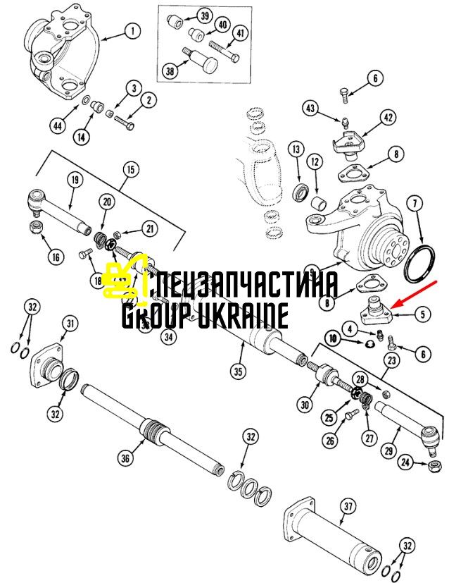 3475348M1 (118526) Шкворень New Holland, Carraro