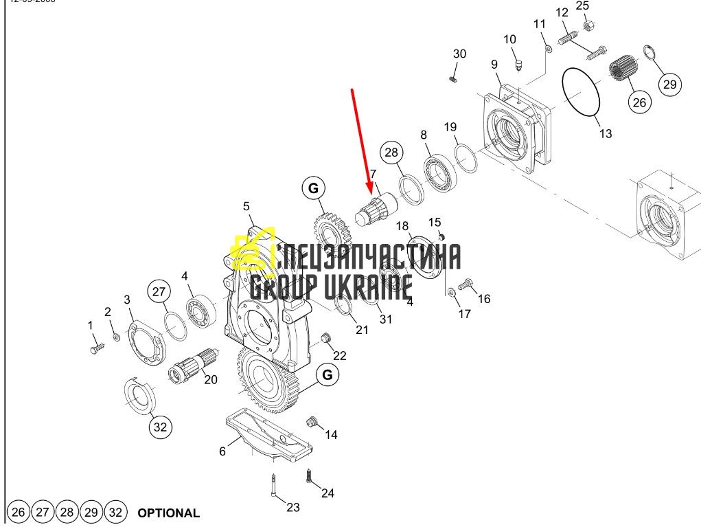 703178 (721.14.004.07) Ведущий вал Manitou