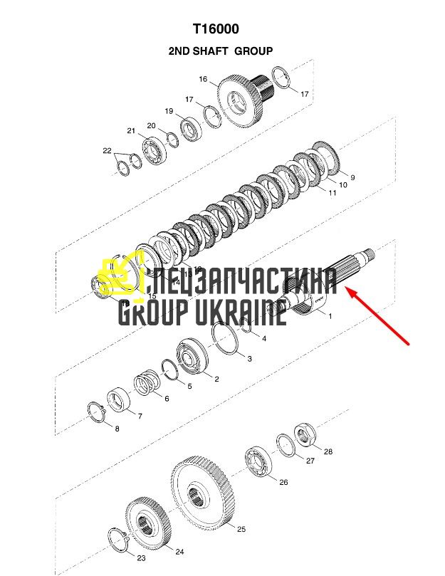 6194087M91 Вал КПП Terex