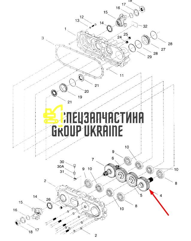 4206571 Вал шестерни КПП T12000 Dana Spicer