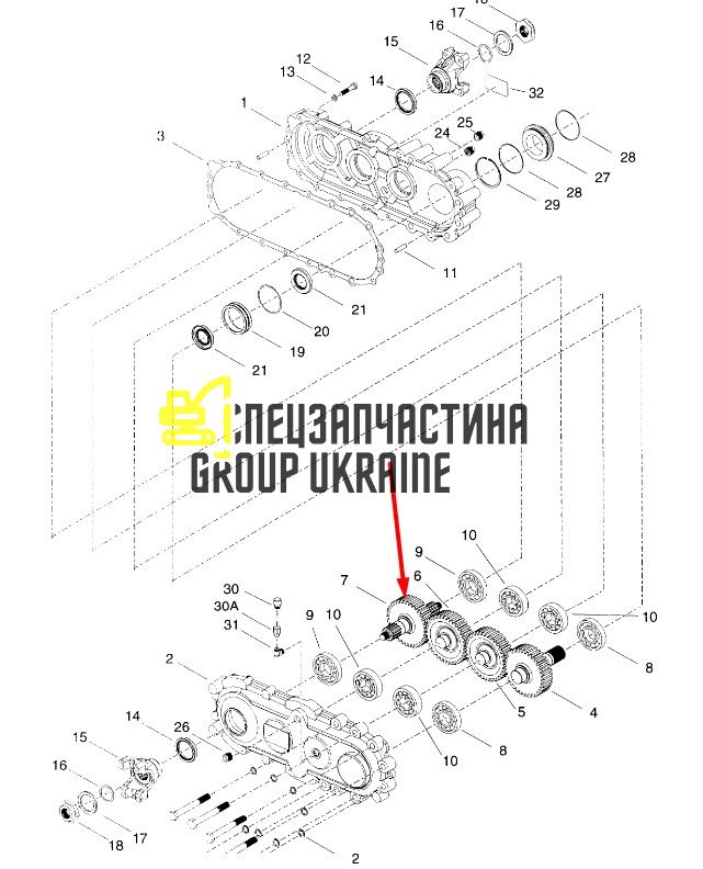 7028085 (4206573) Вал шестерни КПП T12000 JLG