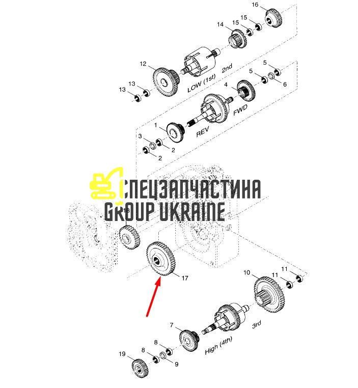 702827 (4207545) Вал шестерни КПП T12000 Manitou