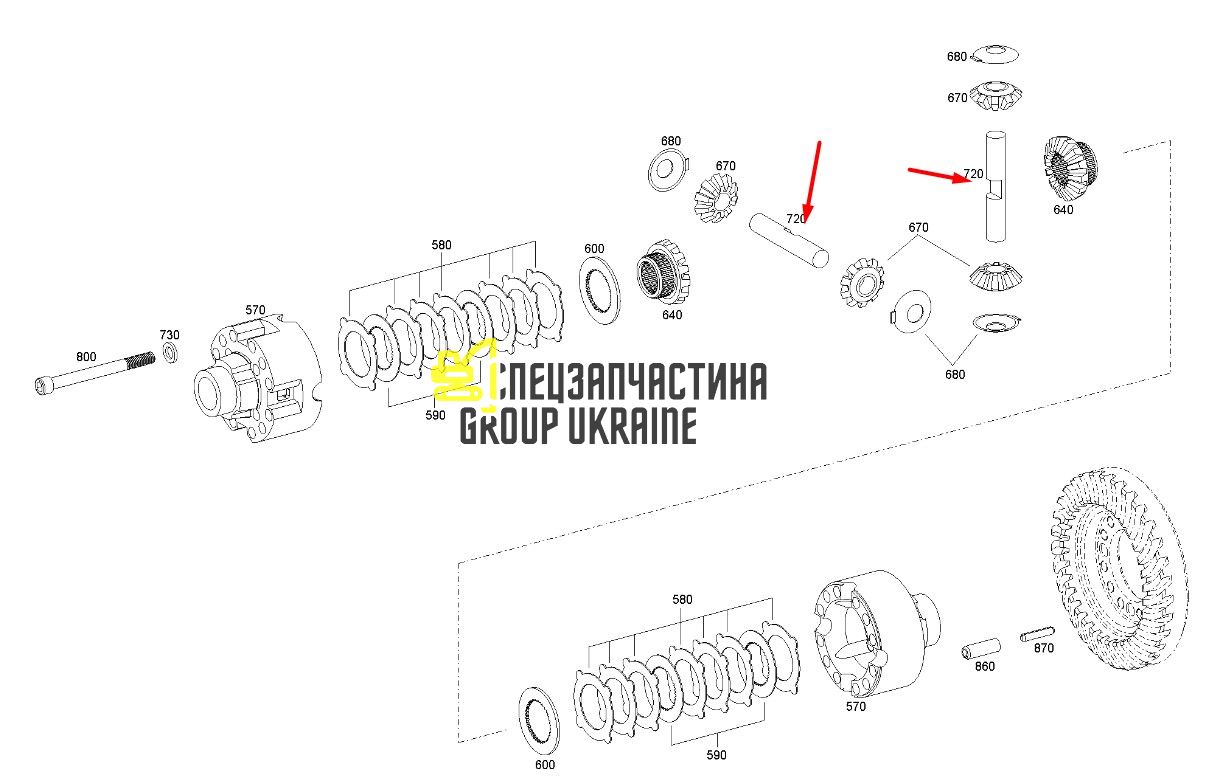 04350426 Ось дифференциала Same Deutz Fahr