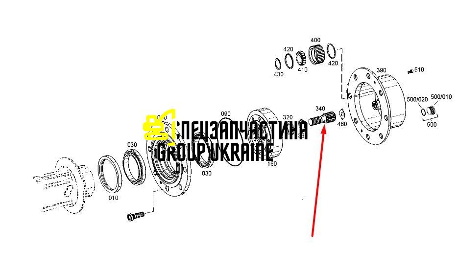 5904657955 Вал солнечной шестерни Schaeff