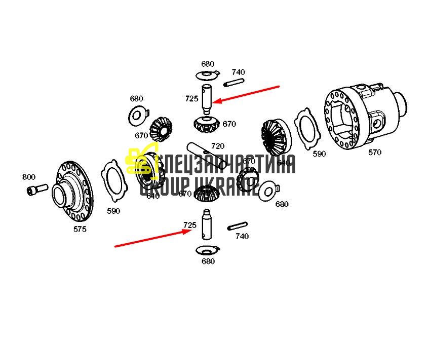 4482330007 (ZGAQ-04586, 519-7019, 47875481, 11642423, T337092, F743300021870) Коническая шестерня дифференциала ZF