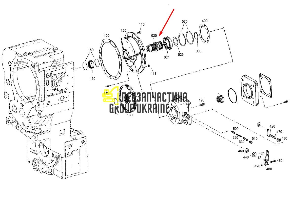 570626908 Вал шестерни Liebherr