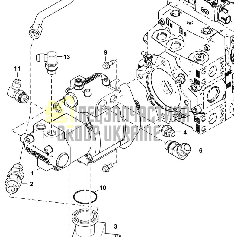 7166078 Гидравлический насос Bobcat TL360, TL470 Agri