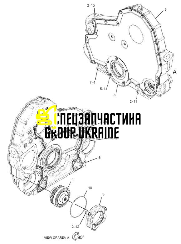 Сальник коленвала передній CAT C-12/C-13, двигуна для ДВС Катерпілар з каталожним номером 169-4166 226-4755