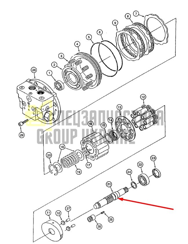 165234A1 Вал гидромотора хода CASE CX135