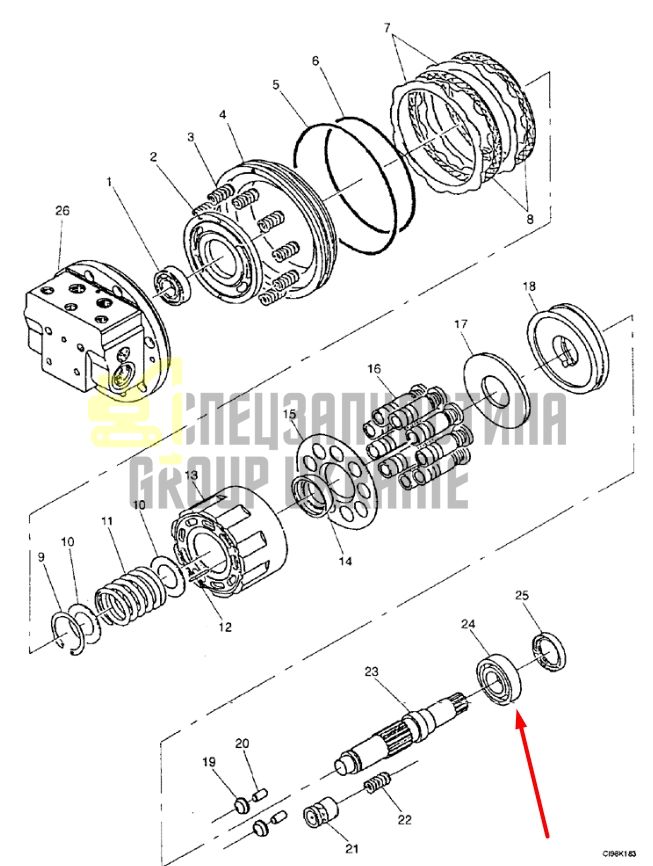 Подшипник шариковый 166994A1 редуктора хода для CASE 9007B