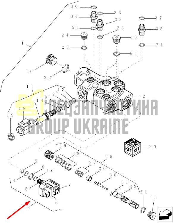 Case 349295A1 Электромагнитный клапан (соленоид) CX70, CX80