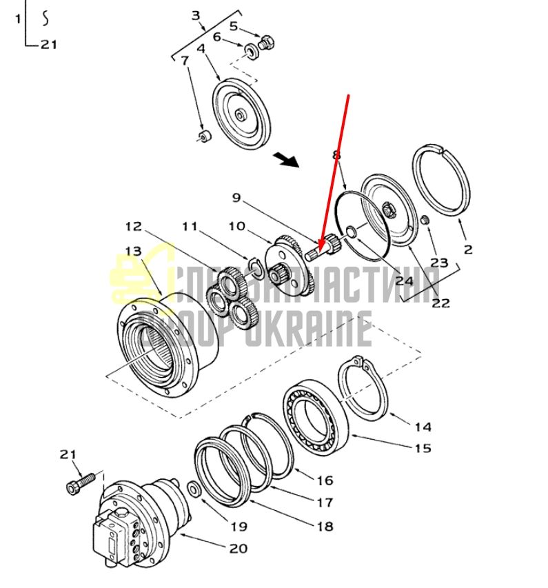 47046028 Вал главной передачи CASE CX28