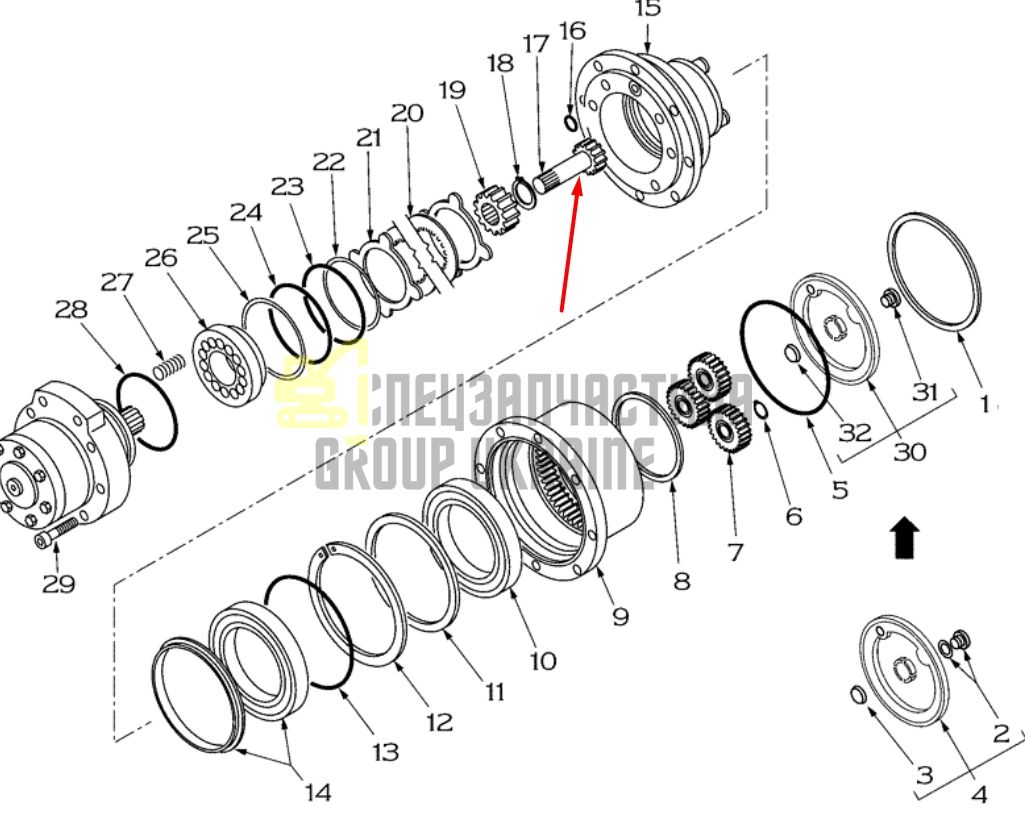 47046061 Вал главной передачи CASE CX15