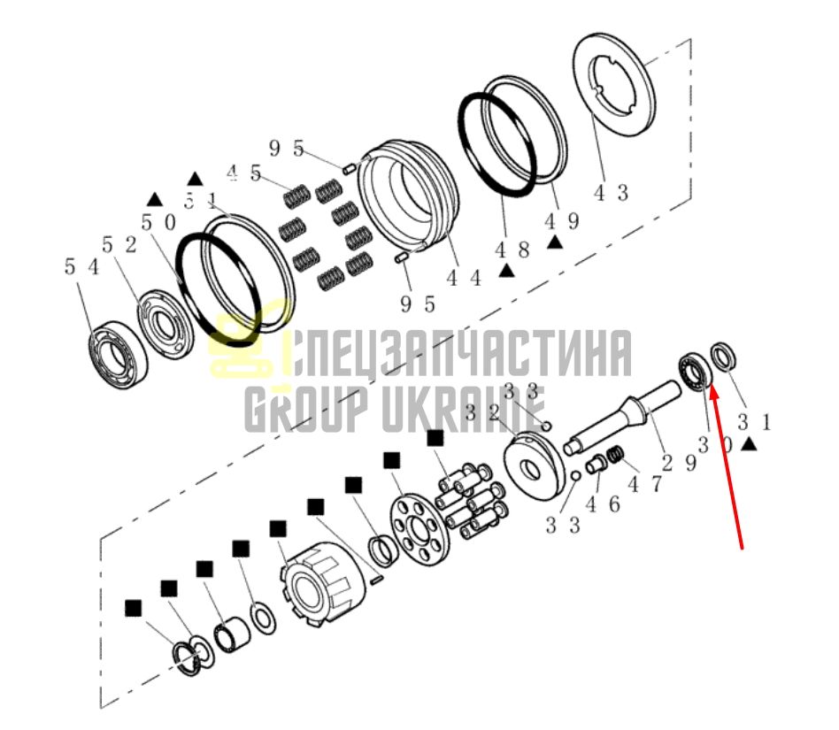 Шариковый подшипник редуктора CASE CX27B 72952571