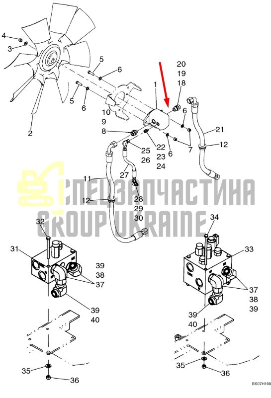 CASE 87342166 Гидравлический двигатель с редуктором, 23 куб. см для 621E