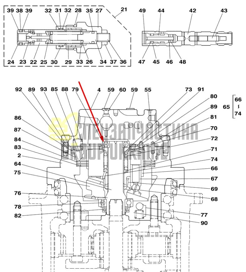 LB00547 Подшипник вала бортового редуктора CASE CX350C