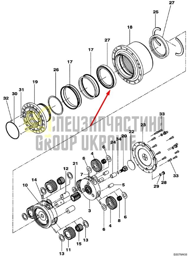 Подшипник бортового редуктора CASE CX145C SR LB012760