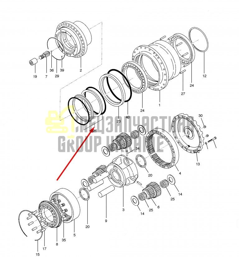 Сальник бортового редуктора 1.180-00512 Doosan DX225NLCA, DX235LCR-5 даукон, уплотнение