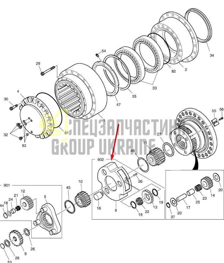 1.230-00018 Водило у зборі DOOSAN DX300 LL