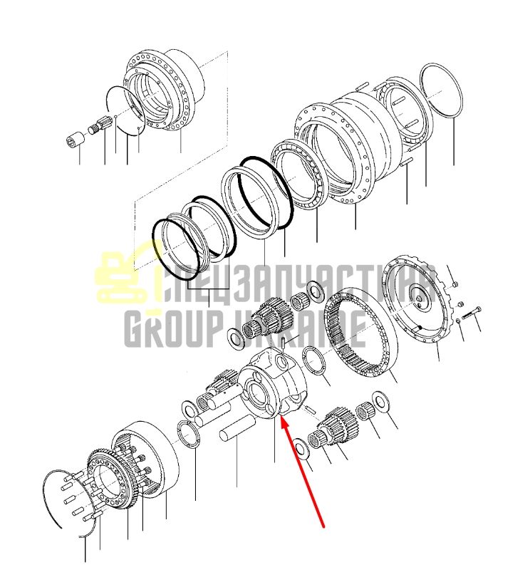 1.230-00054 Водило в редуктор хода экскаватора Daewoo Doosan 225LC-V